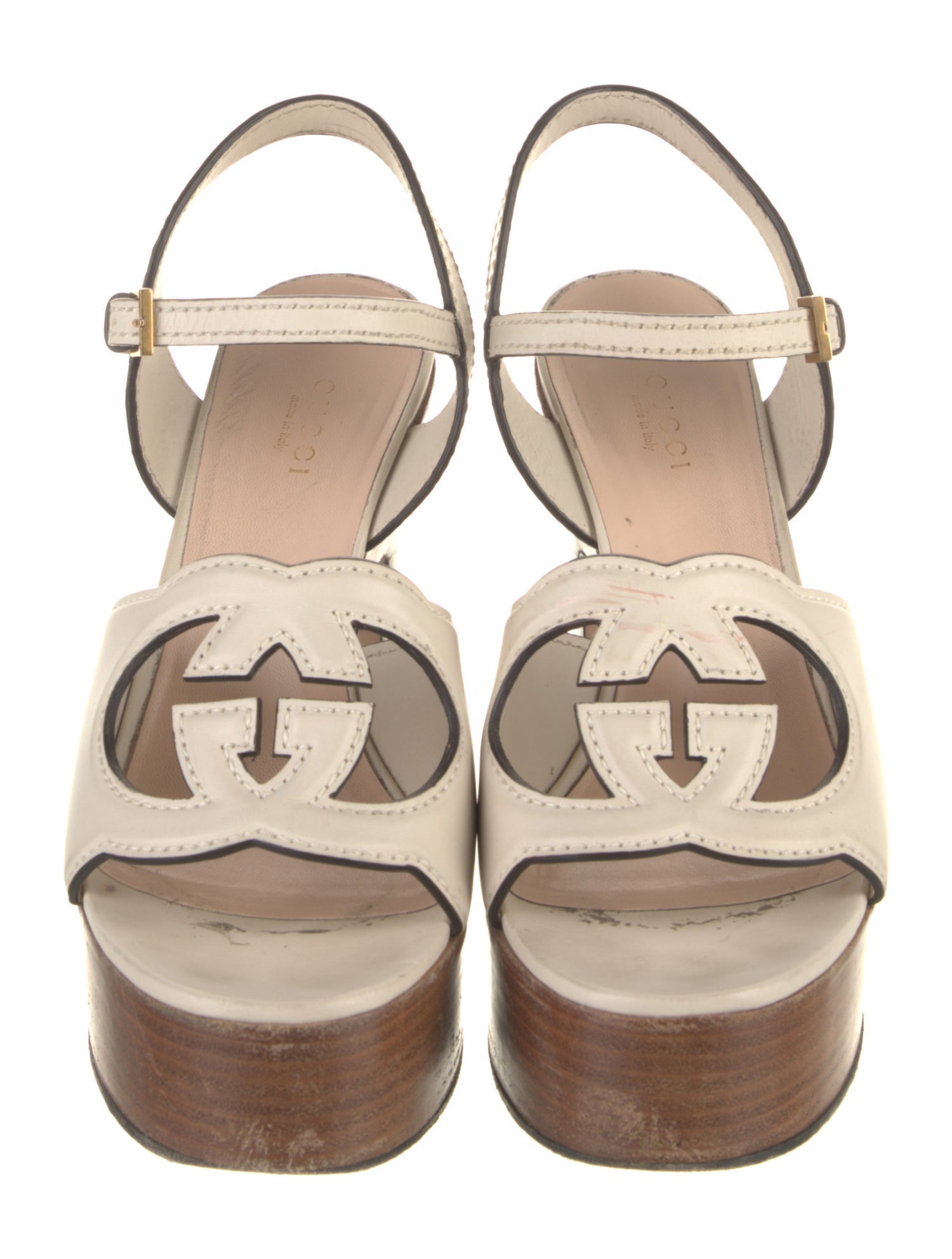 Gucci Interlocking G Logo Leather Sandals